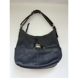 VTG DOONEY & BOURKE Leather Zip Shoulder Purse Bag - Navy